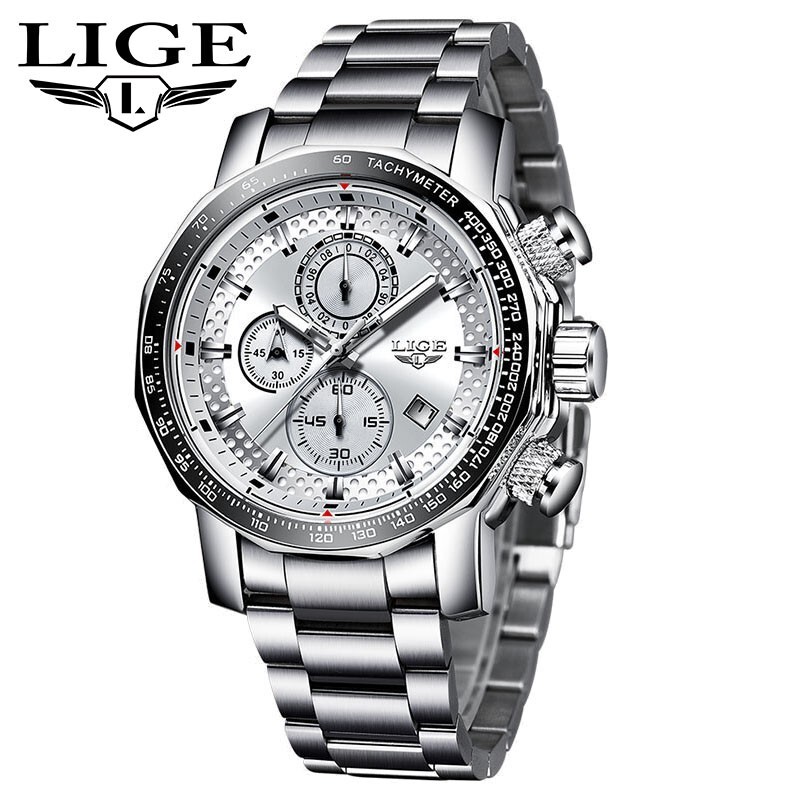 🔥Men Watch Stainless Steel Quartz Date Luminous Business Wristwatch Waterproof