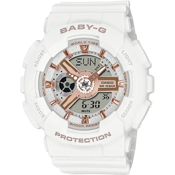 New with Casio Official BABY G BA 110XRG 7AJF White x Pink Gold Baby G Women’s W