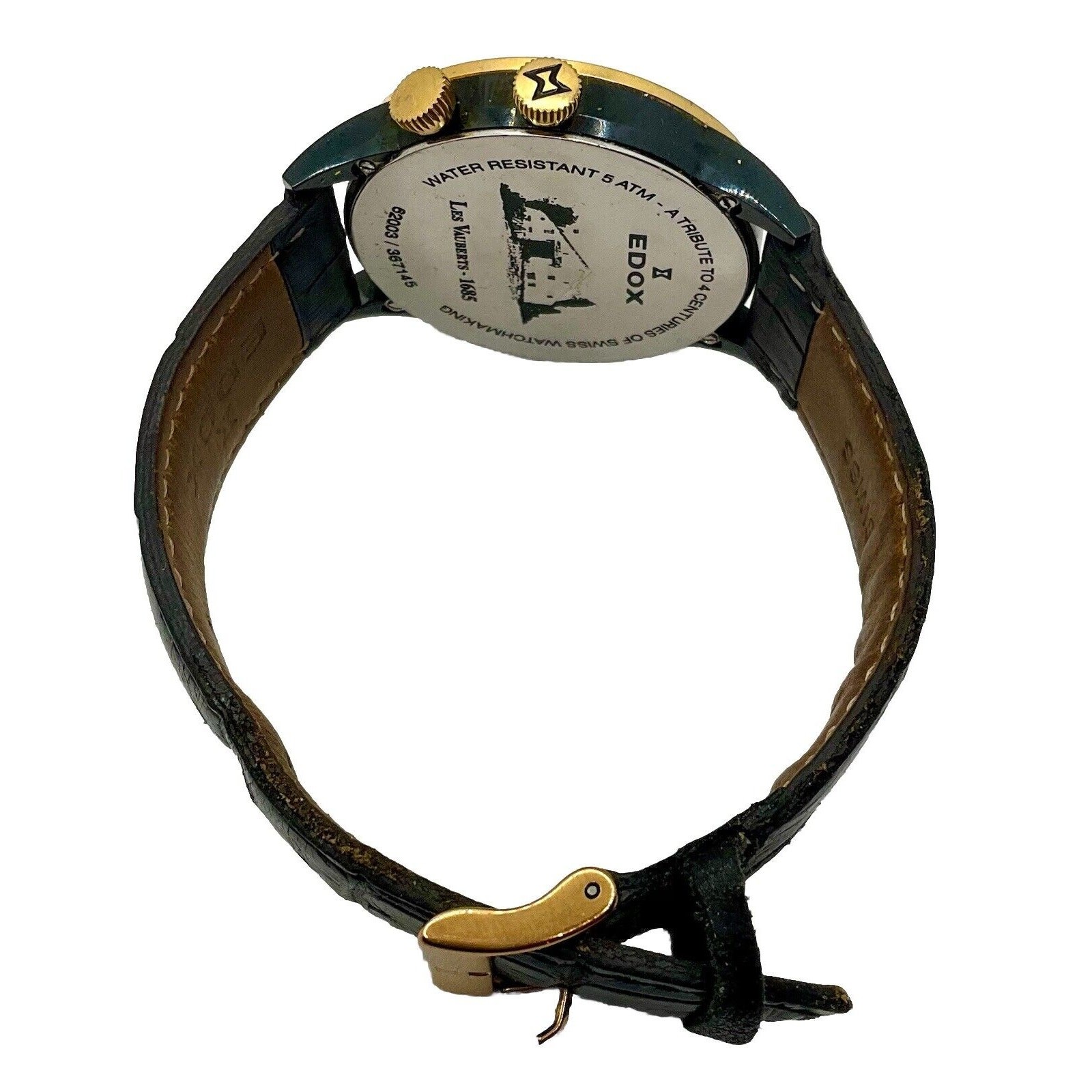 Edox Men’s Watch Les Vauberts Big Date GMT Rose Gold PVD No. 62003