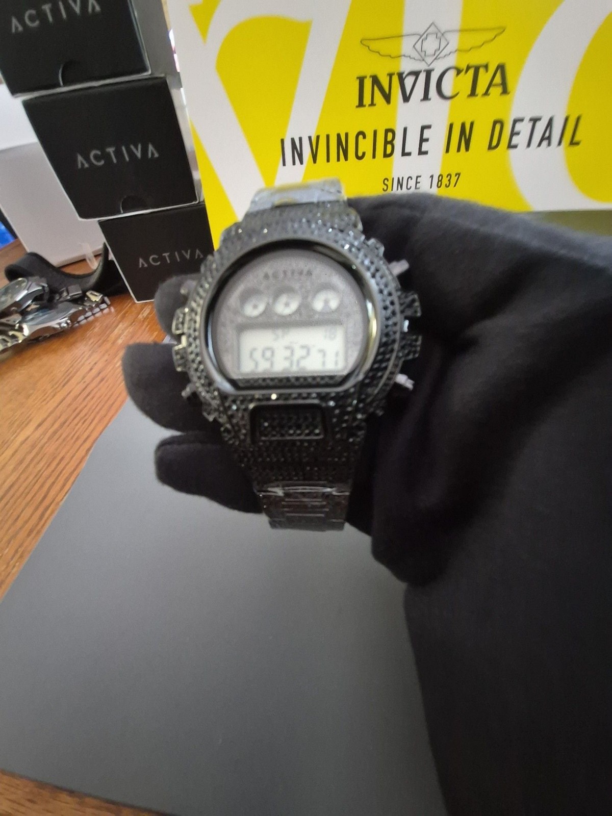 Invicta Activa Soluna ACW4019-007 Black Crystal Digital Unisex Watch 44.5mm