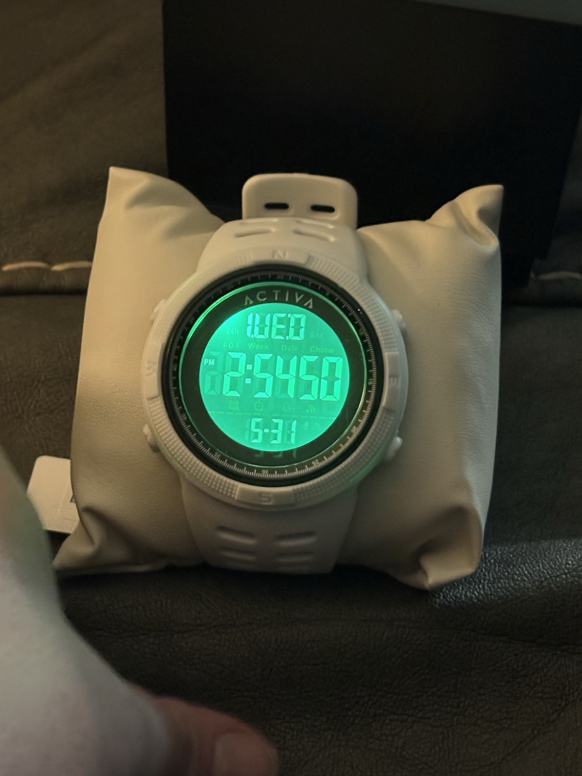 Activa Quartz Digital Sport 30m 3 ATM Backlight White Plastic Strap Watch w/ Box