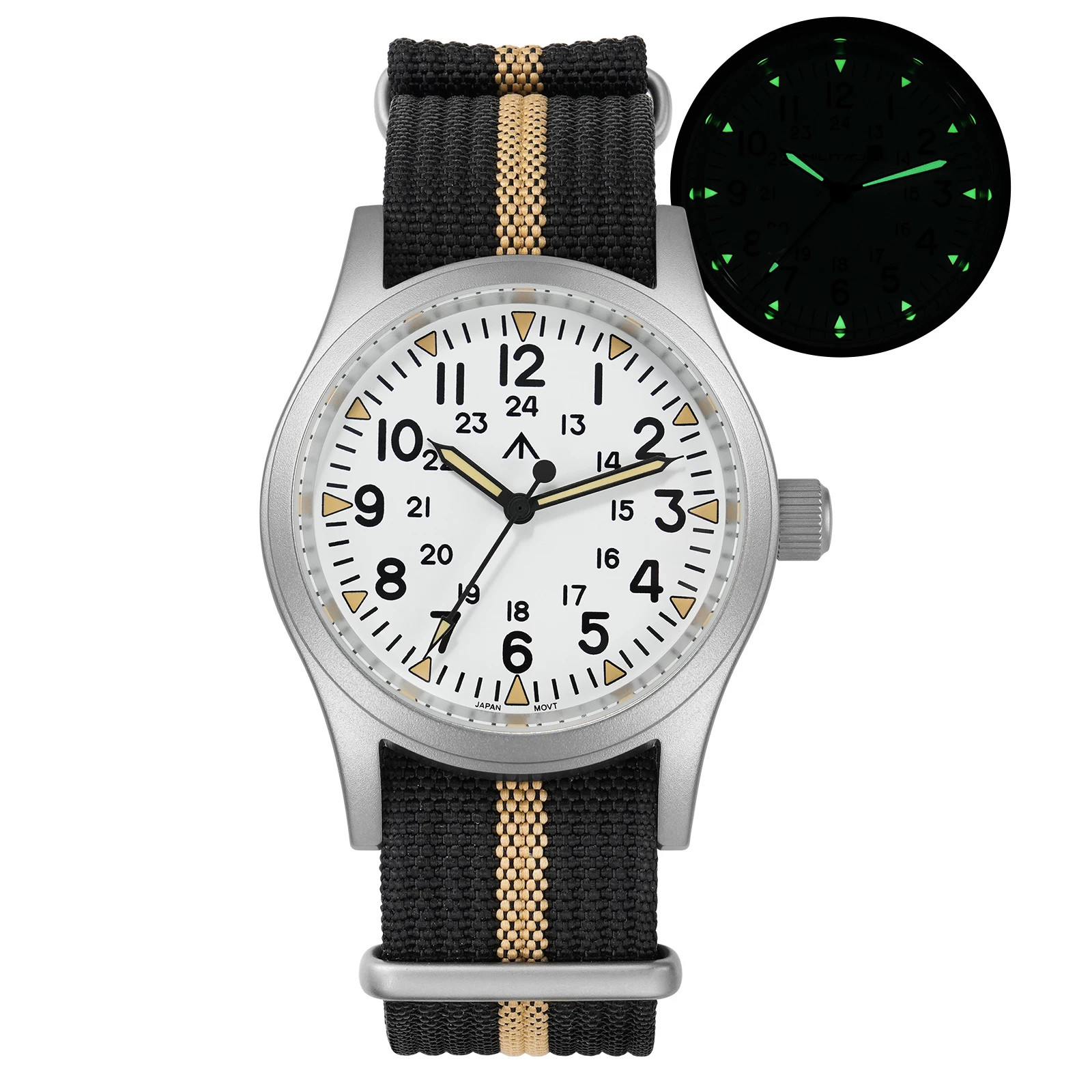 Militado ML05 Vintage Field Watch VH31 Sweep Second Sapphire Crystal 38mm