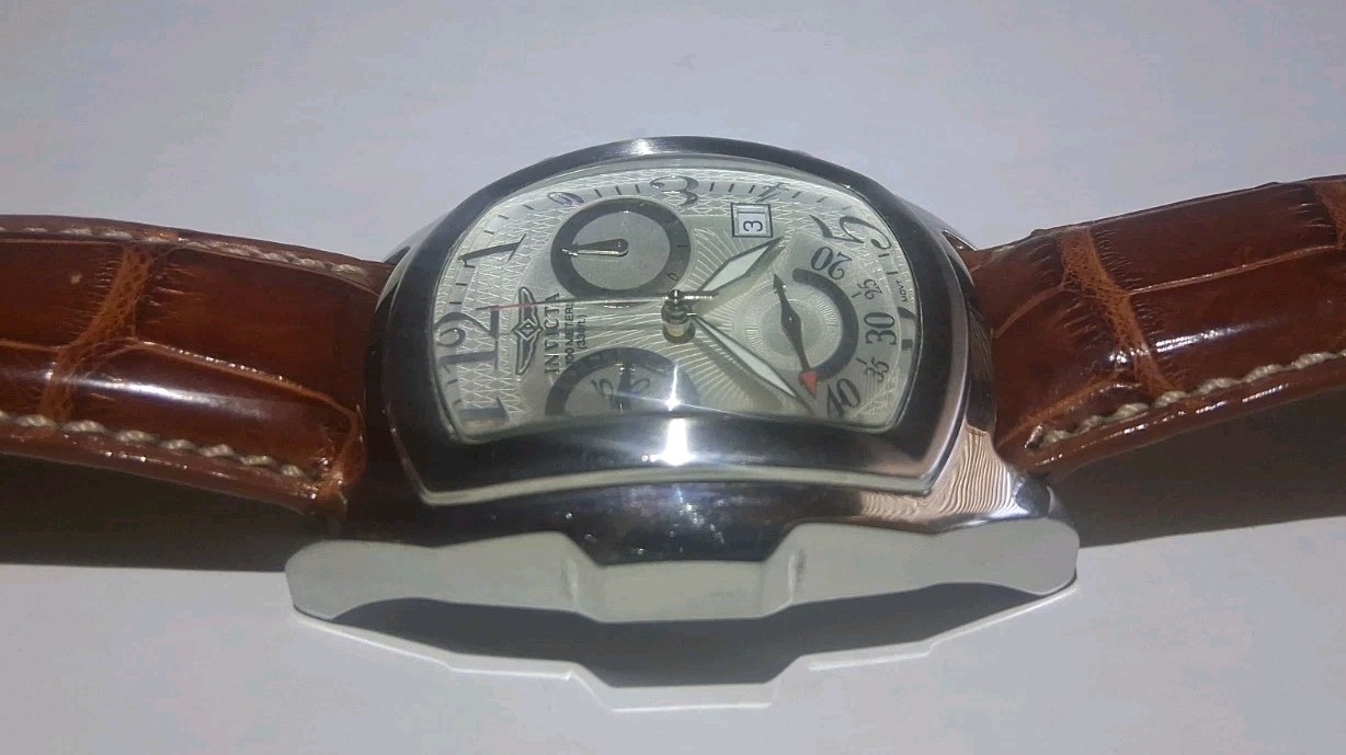 Invicta, Lupah-Dragon, Silver Dial, 46.5 mm, Swiss/Mv’t Ref 2238, Alligator Band