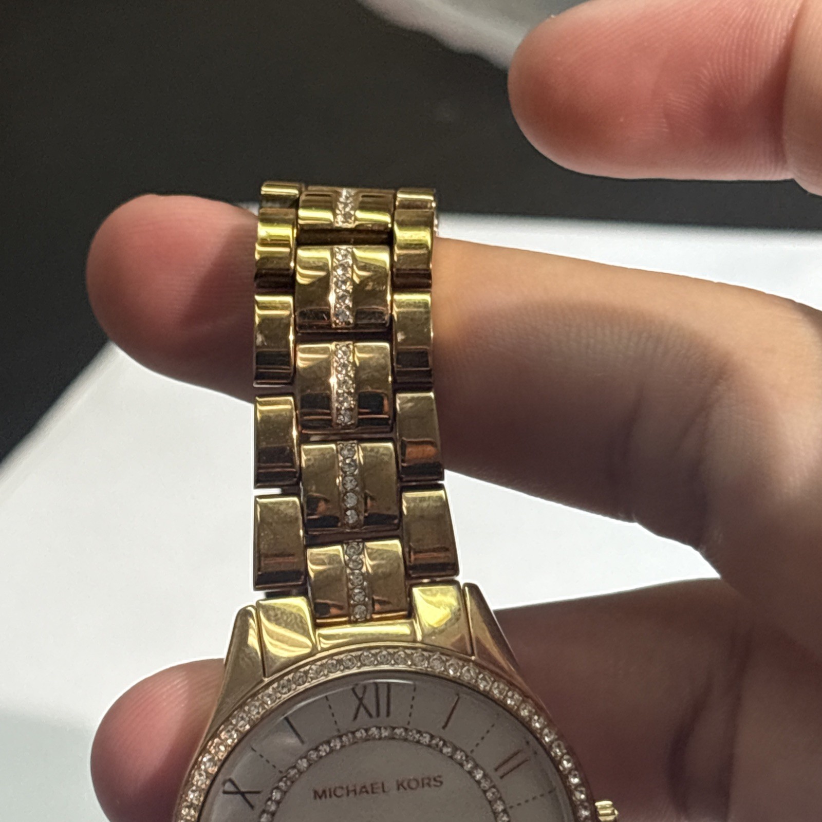 Michael KORS Watch Gold Plated MOP DIAL Fits Wrist Size 6.5”