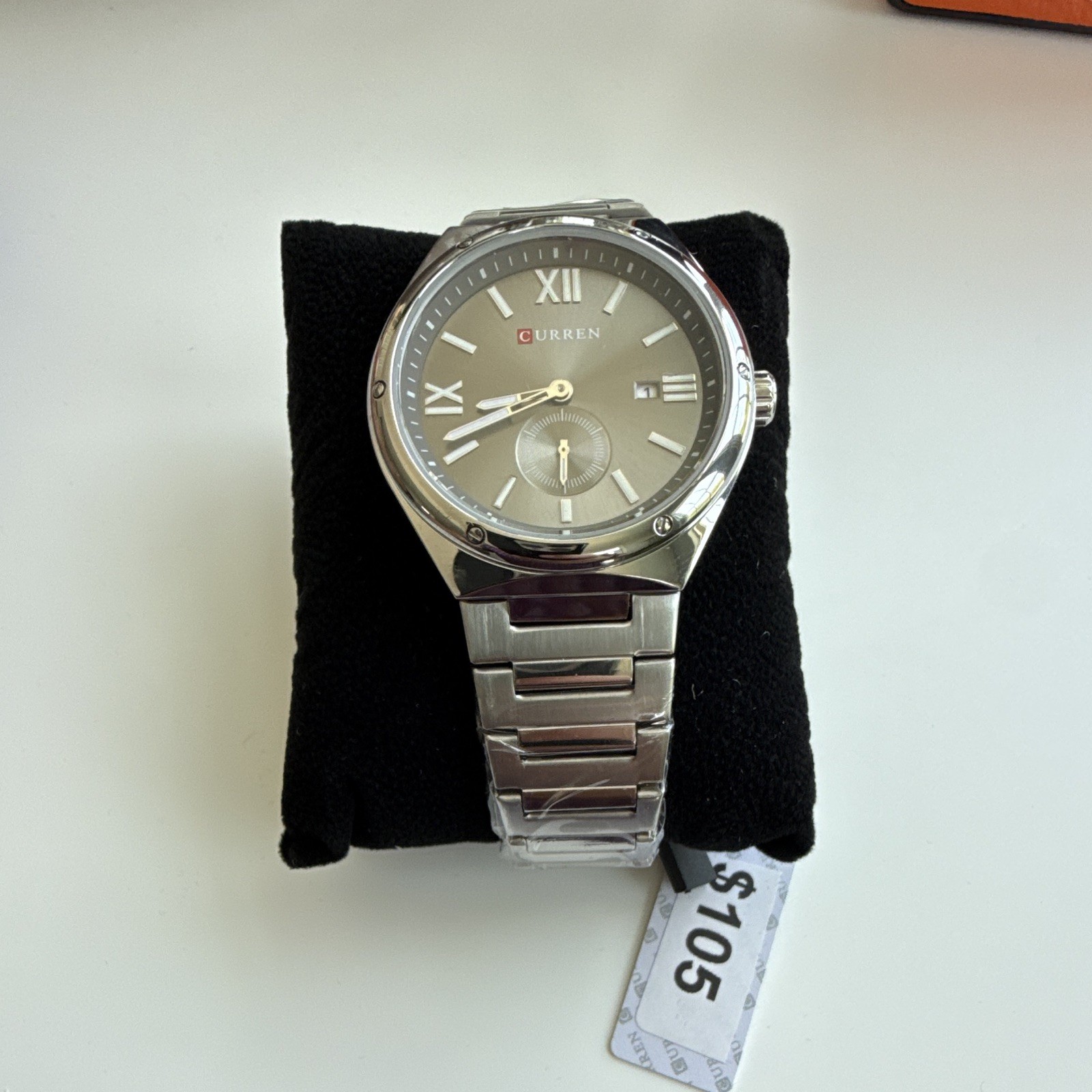 CURREN Men’s Quartz Analog Watch Silver Stainless Bracelet Gray Dial Date