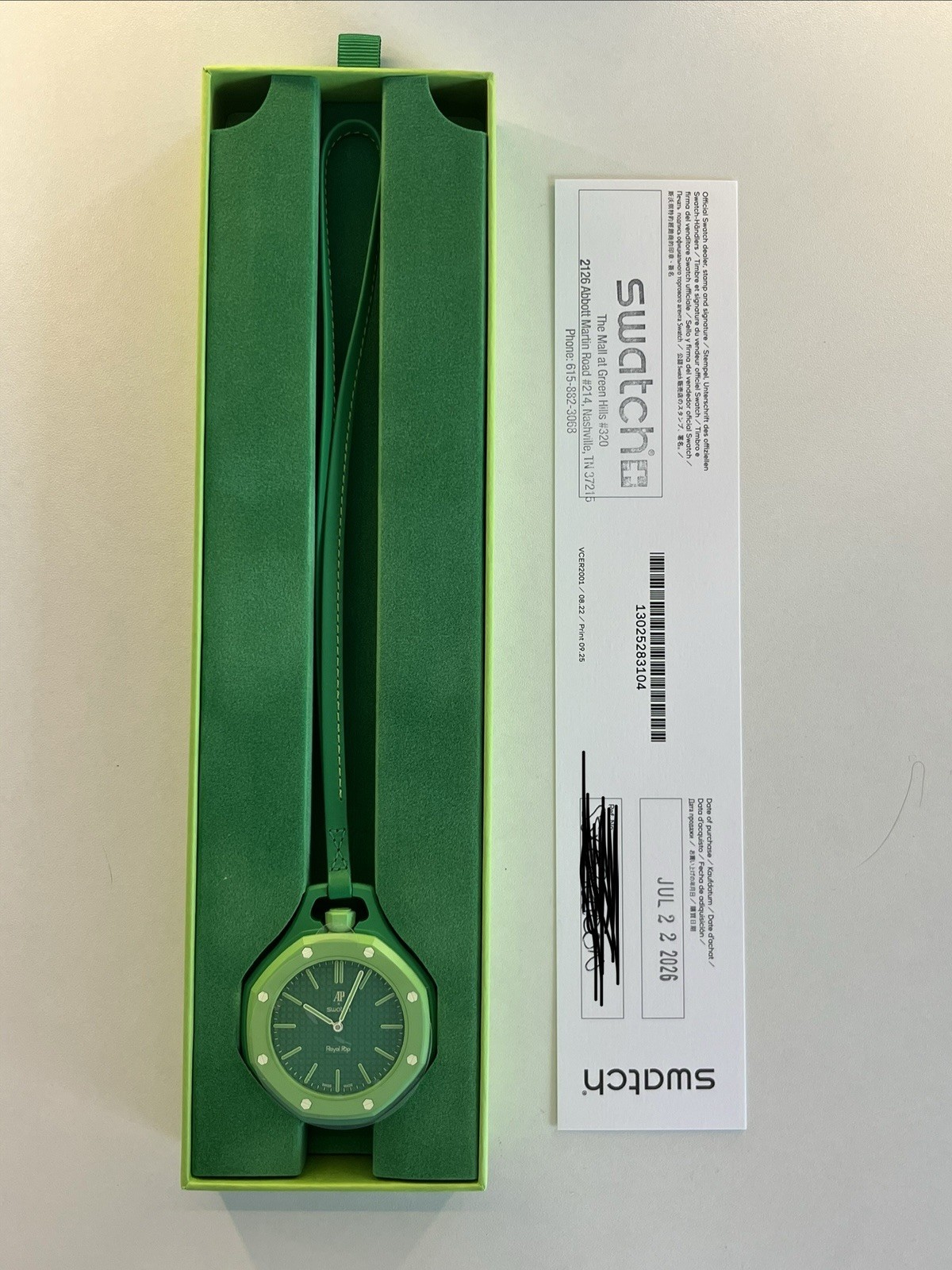Swatch X AP Royal Pop Green Eight