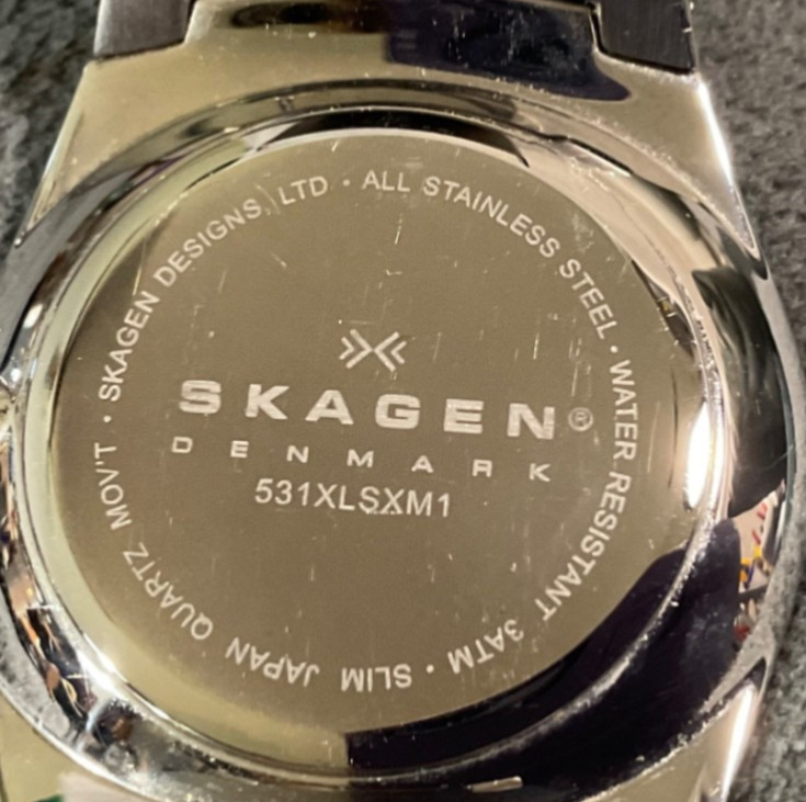 SKAGEN LAURITS 38mm WATCH 531XLSXM1 ALL SS GRAY DIAL DAY-OF-WEEK/ DATE NEW BATT