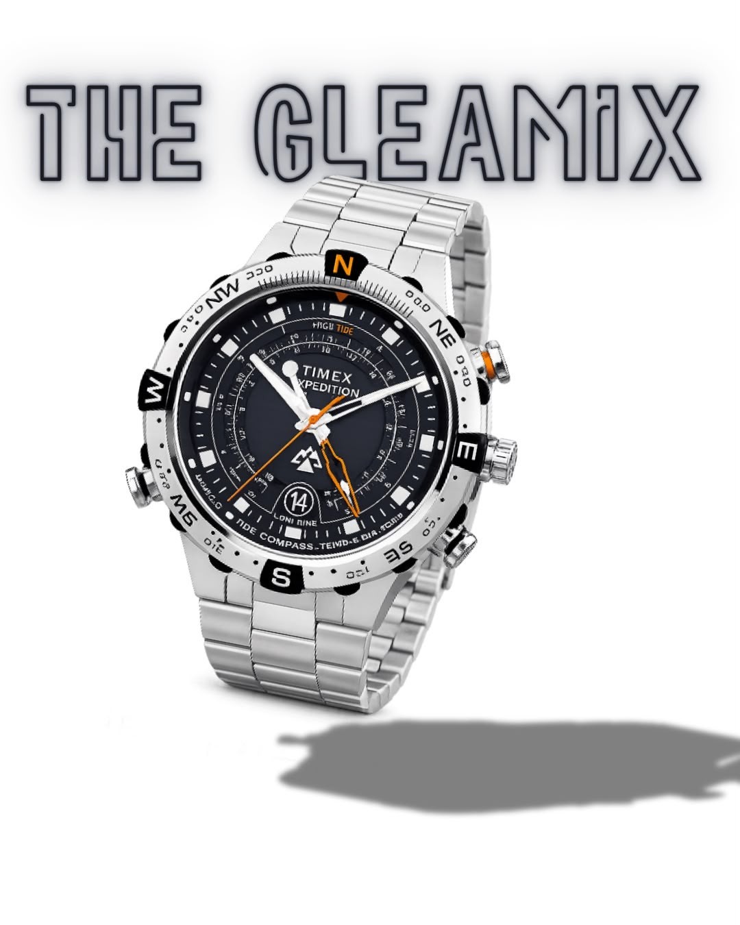 Timex Men’s Intelligent Quartz® Tide Temp Compass 45 mm Steel Watch WR100M.