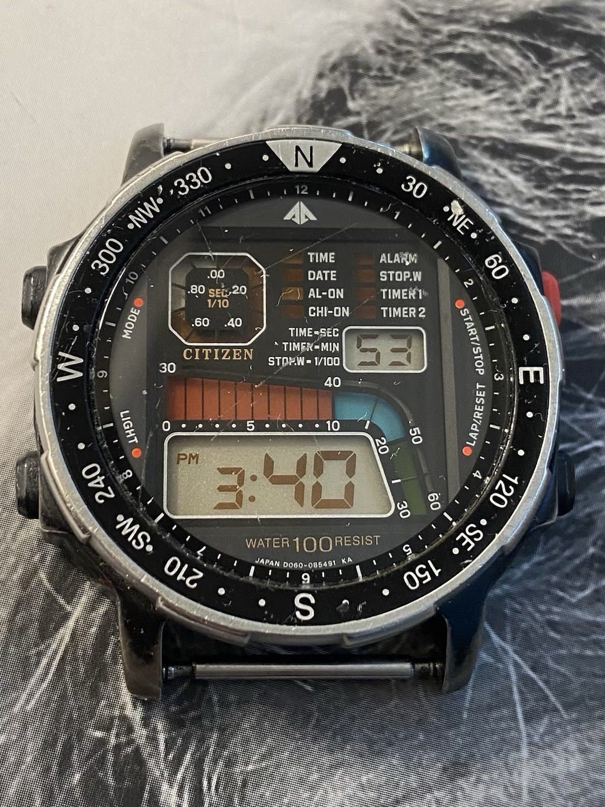 Vintage 1980s Citizen D060 PVD Windsurfer Watch, Japan