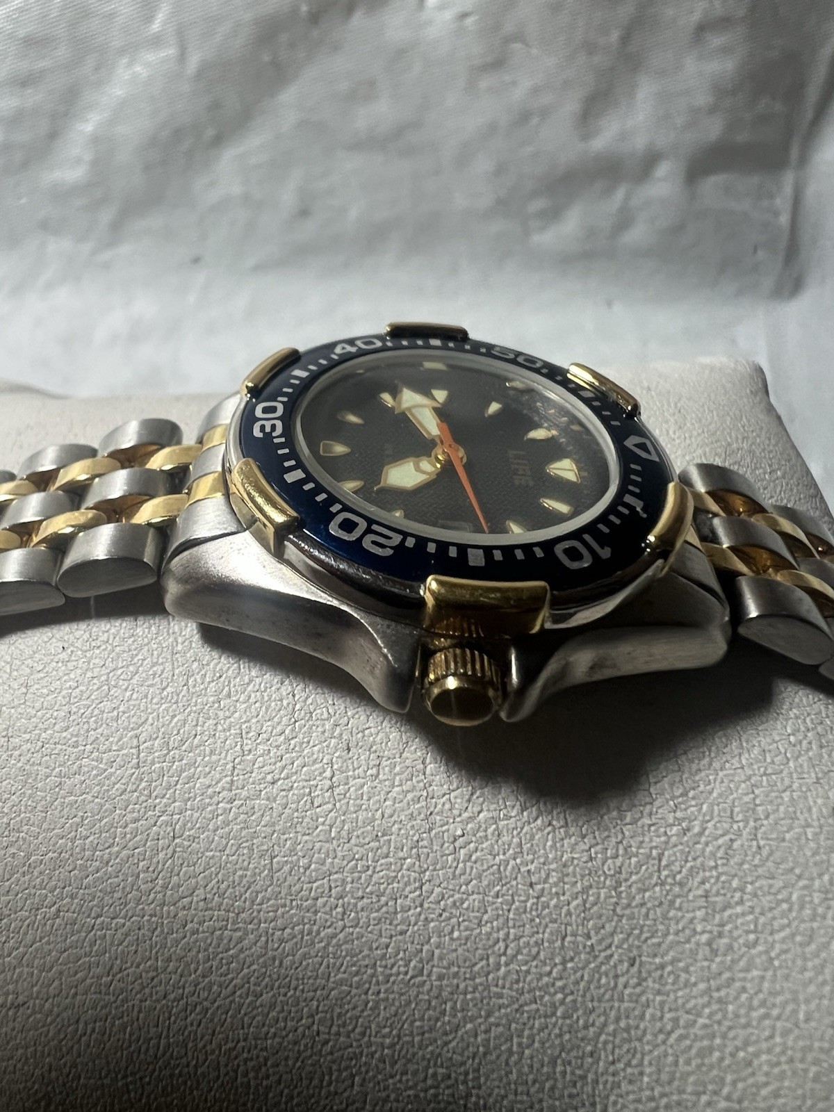 LIFE, Classic design navy blue, date, rotating bezel,Super Luminous,WR50M,St/Ste