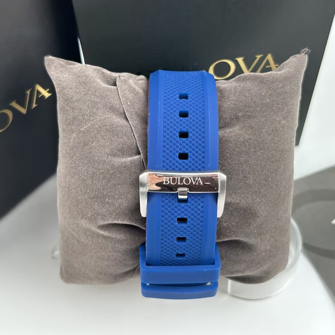 Bulova 98A225 Marine Star Automatic White Dial Silicon Strap Men’s Watch New