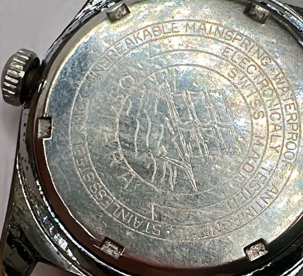 Ostara 19 Jewels Vintage Swiss Made Manual Watch Stainless Steel Black Dial