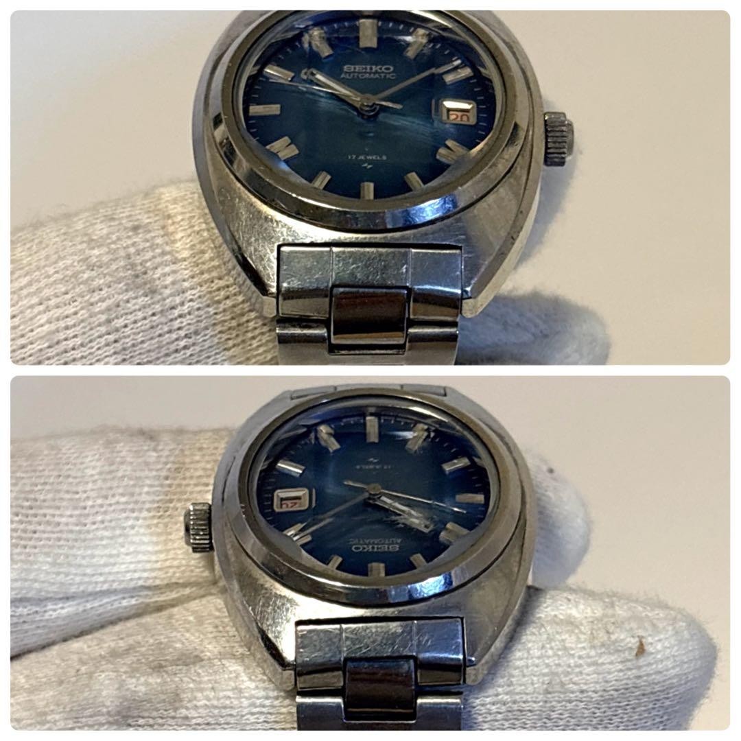 Seiko 2205-0706 17 Jewels Automatic Blue Dial Wristwatch Japan 07213