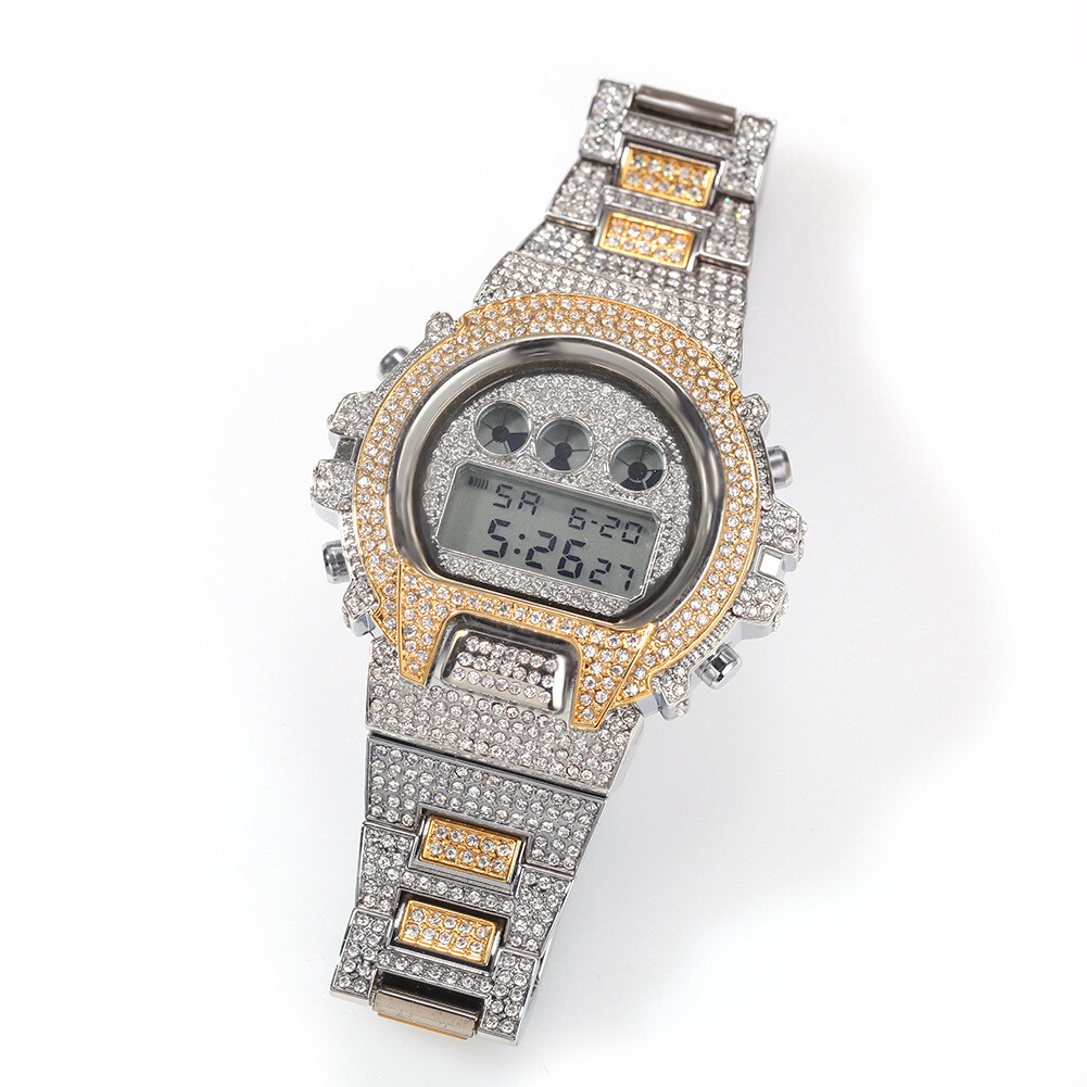 watches full diamond electronic time display fashion design upscale luxury