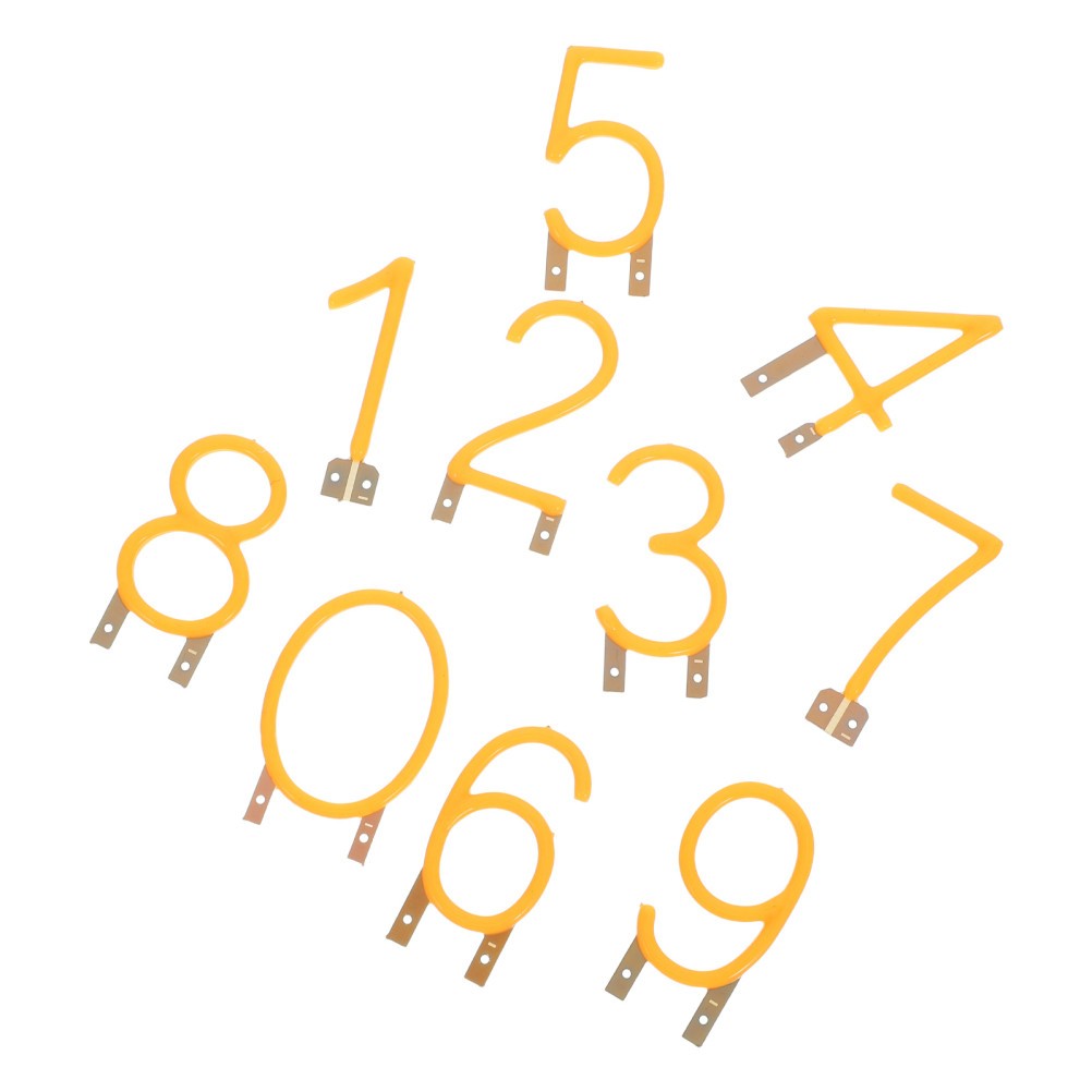 10Pcs Numeric LED Filament Lights Yellow for Home Light Up Number Letter Signage
