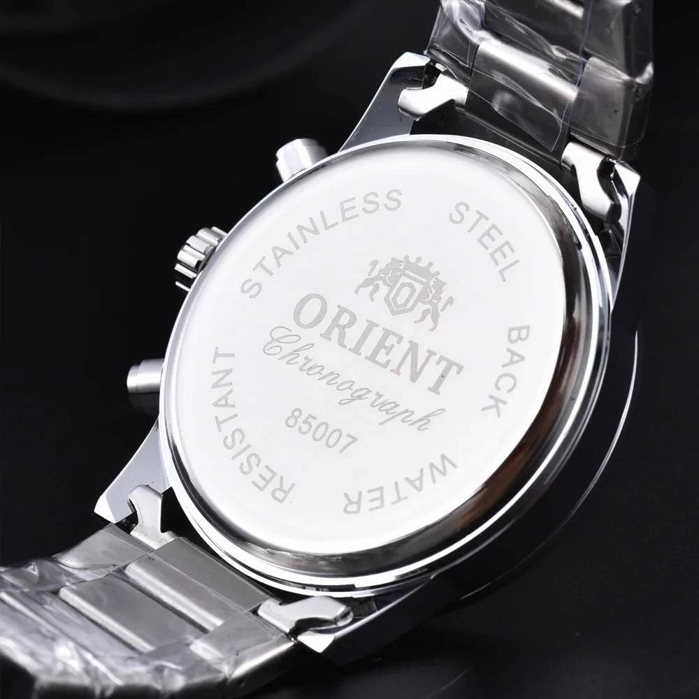 Orient Watch Men’s Quartz Chronograph Red Dial Stainless Steel Band Waterproof