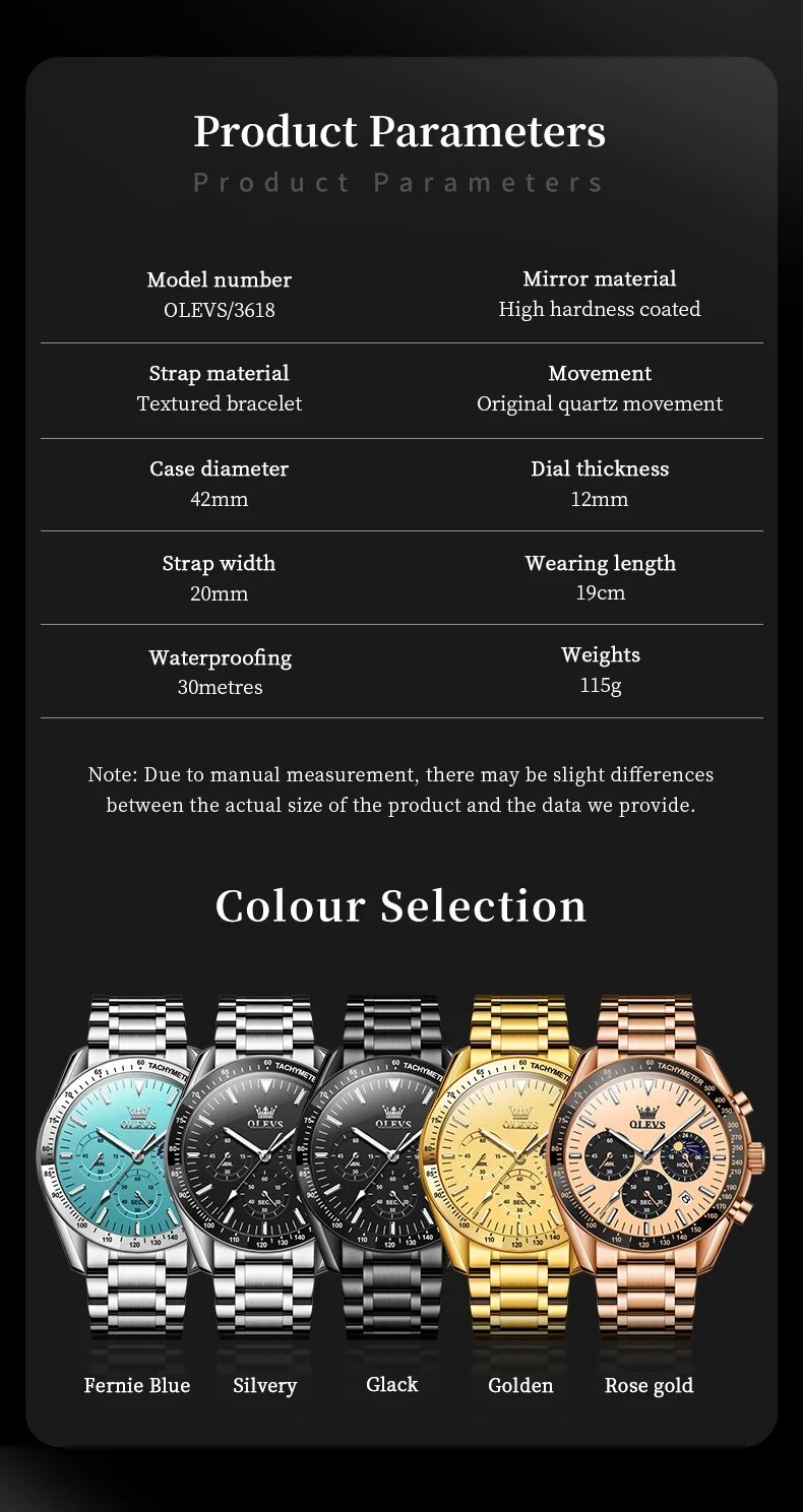 Waterproof Quartz Watch Men’s OLEVS Luminous Luxury Business Date Men Strap