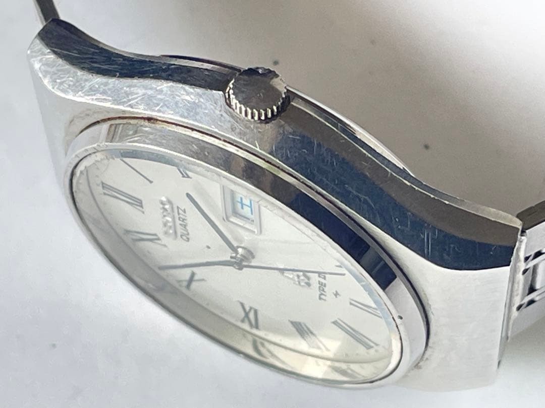 SEIKO TYPE II 4336-8040 DAINI 1977 Silver Dress Watch Used Japan