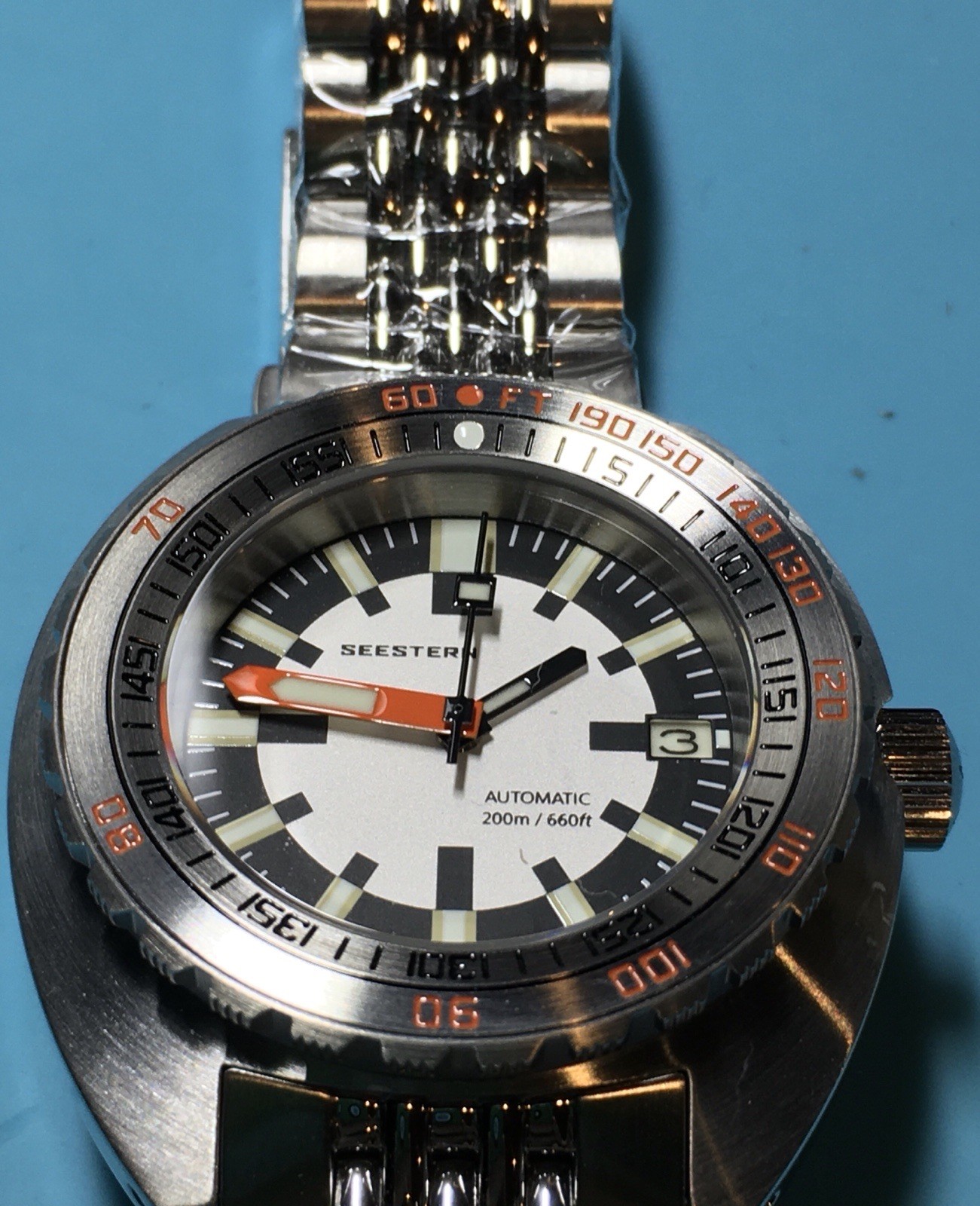 SEESTERN BLACK CHECKER DIAL TURTLE DIVER 43MM SEIKO NH35 SAPPHIRE STEEL BEZEL
