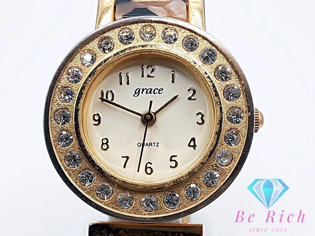 [A1R] Grace Bangle Watch White Multicolor SS GP Quartz Watch [m3v]