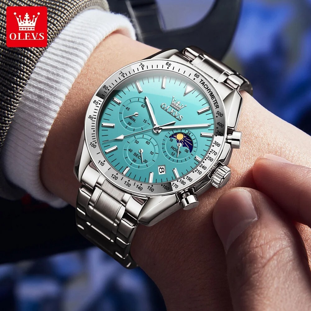 Waterproof Quartz Watch Men’s OLEVS Luminous Luxury Business Date Men Strap