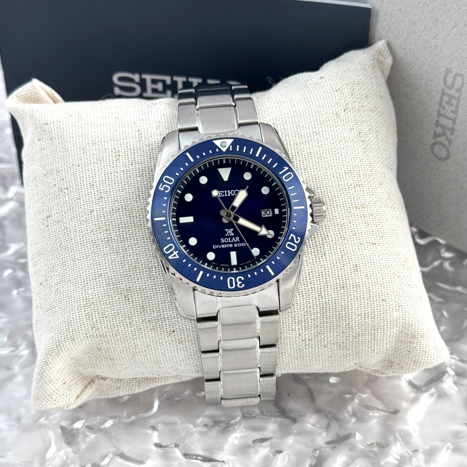 Seiko Men’s Prospex Sea SNE585 Blue Dial Solar Diver Watch 38.5mm