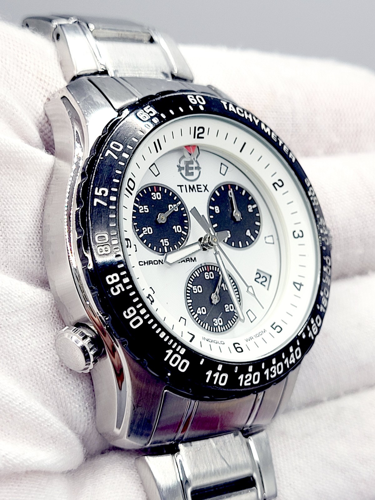 N MINT Timex Expedition T42331 Indiglo Chronograph Tachymeter Alarm watc G2U
