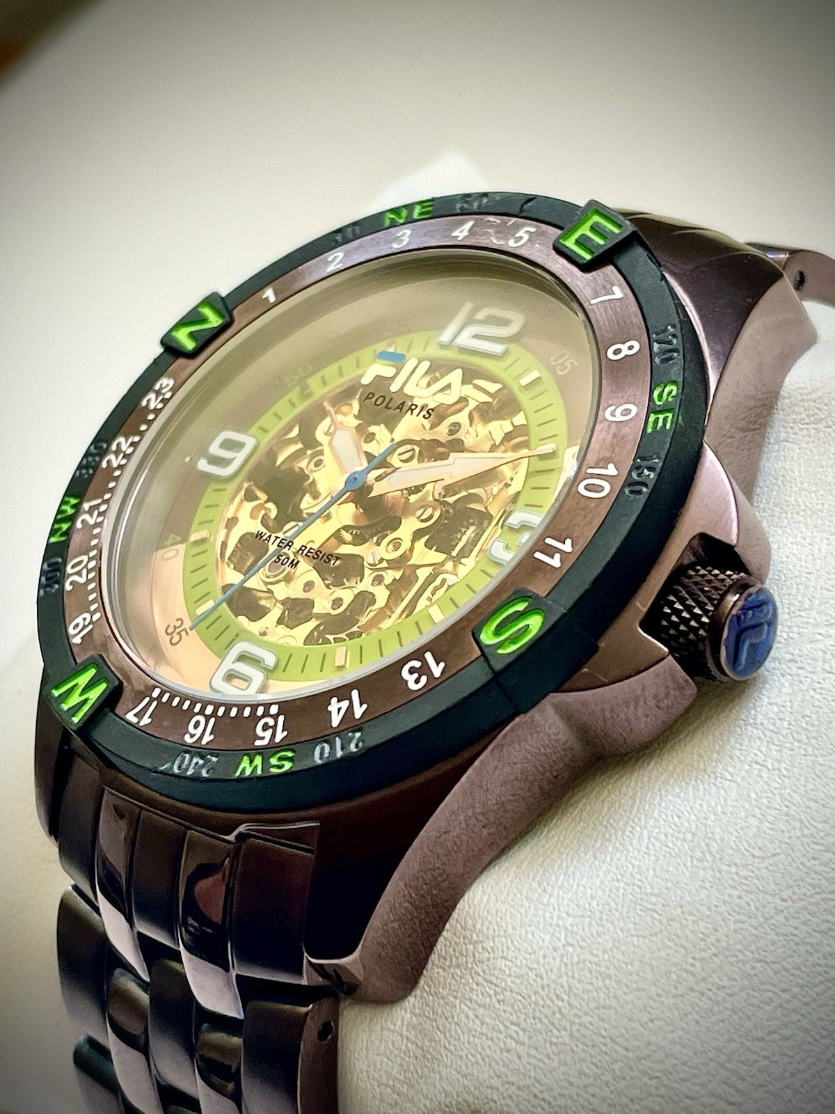 Fila Polaris Automatic Skeleton Men’s Watch – Rotate Bzl- Exihibition – Running!