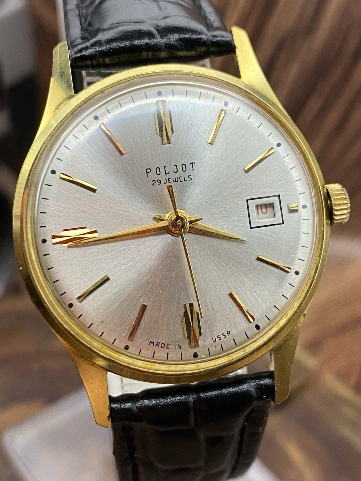 1960s POLJOT DE LUXE AUTOMATIC 29 JEWELS 1MChZ vintage USSR Soviet watch #9538