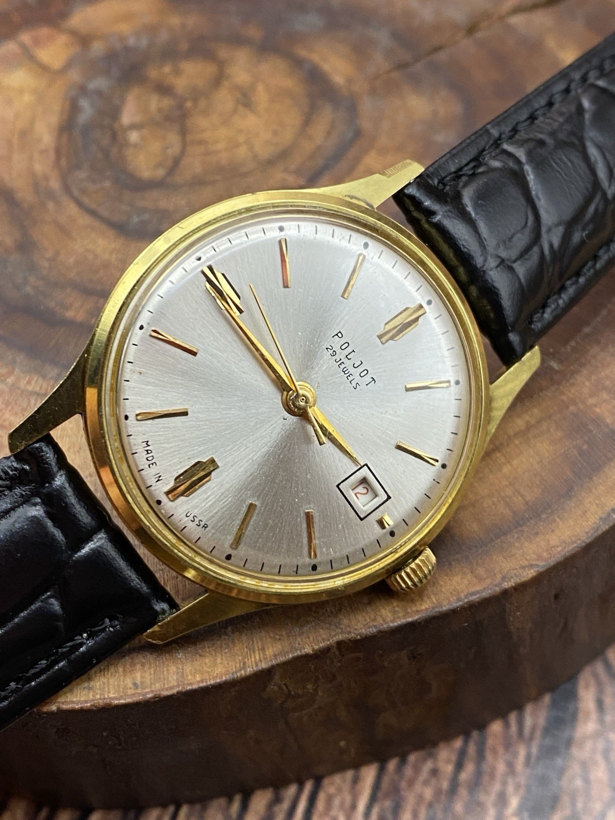1960s POLJOT DE LUXE AUTOMATIC 29 JEWELS 1MChZ vintage USSR Soviet watch #9538