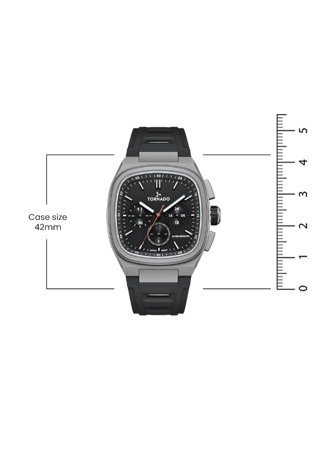 Tornado Aristocrate Men’s Chronograph Watch | Black Dial, 42mm, 100 m (10 ATM)