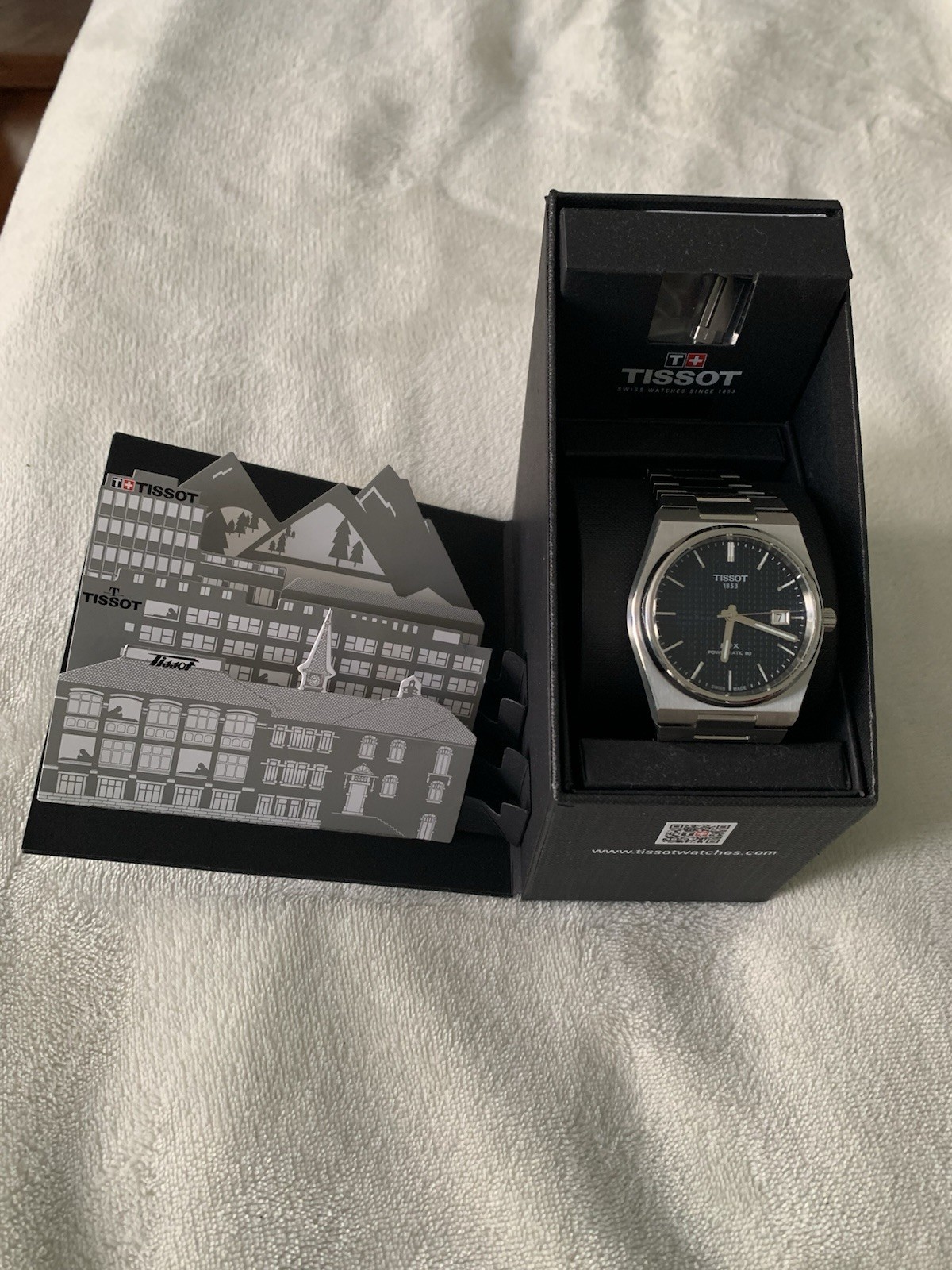 Tissot PRX Powermatic 80 Blue Tapisserie Dial Auto Date Box Bracelet
