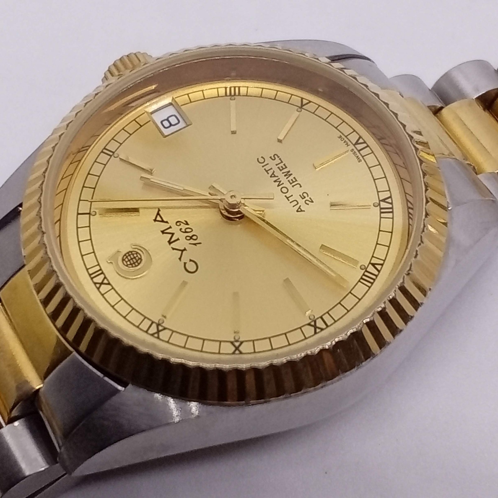 CYMA 1862 vintage Auto,Sapphire Crystal N-Mint, sharp fluted bezel,Unisex-Adults