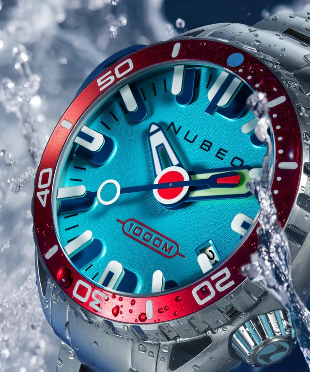 NUBEO ALUMINAUT AUTOMATIC LIMITED EDITION Neon Blue NB-6115-44