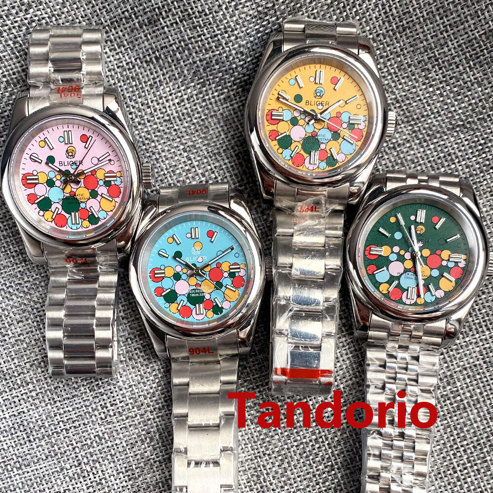 Bliger 36mm/39mm Sapphire Glass Japan NH35A Auto Multicoloure Marks Men Watch