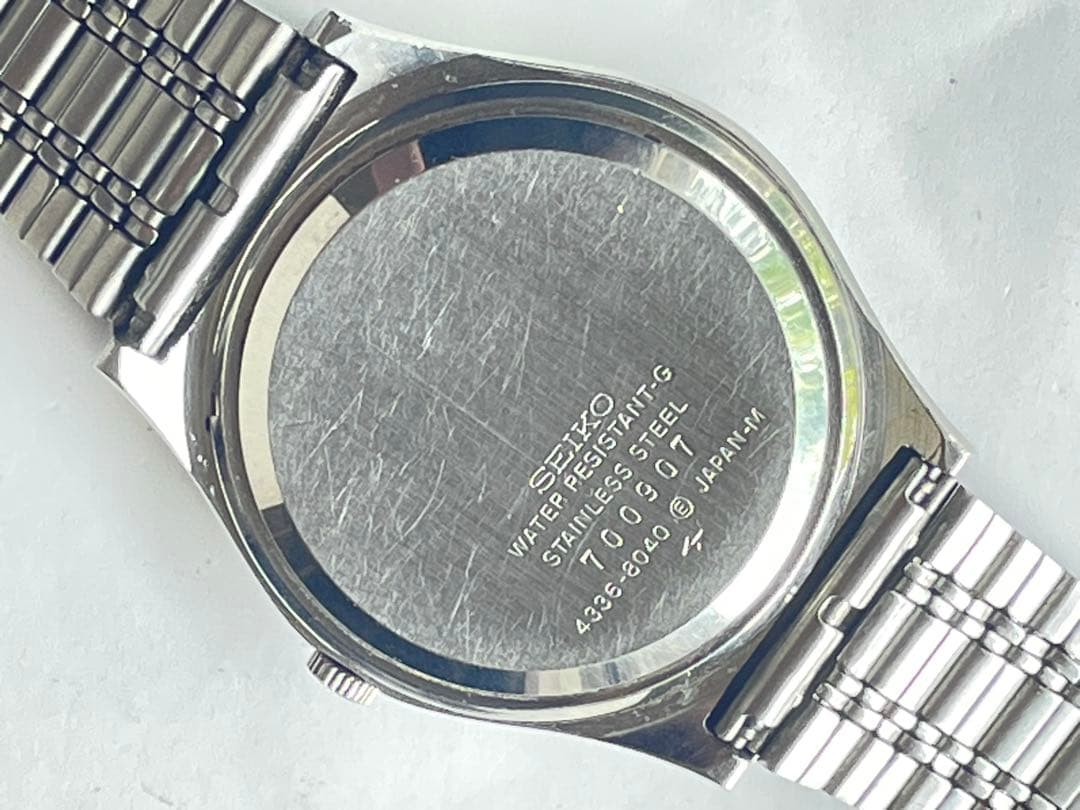 SEIKO TYPE II 4336-8040 DAINI 1977 Silver Dress Watch Used Japan