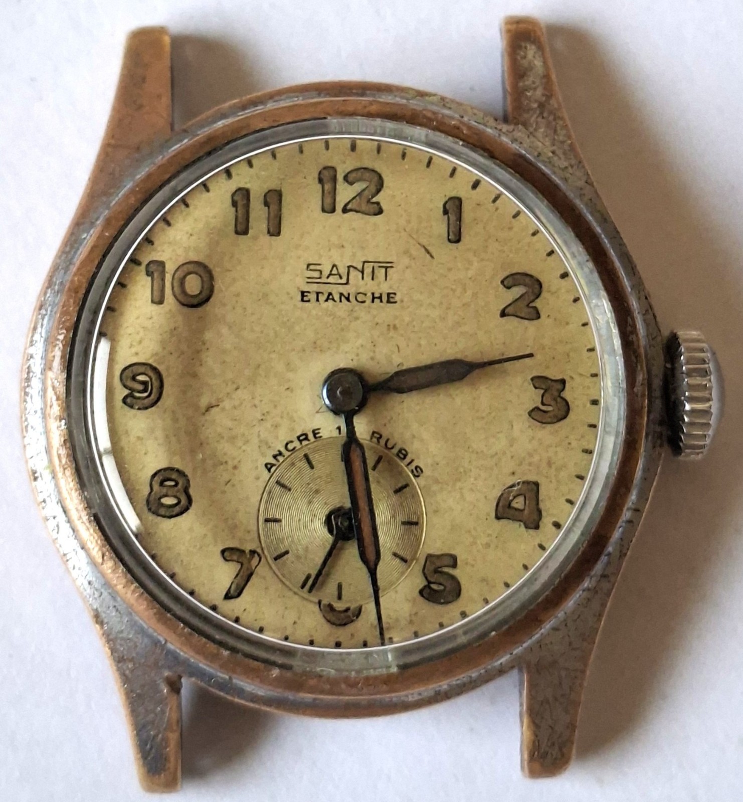 Etanche Sanit French German Army WW2 military watch cupillard 233 movement
