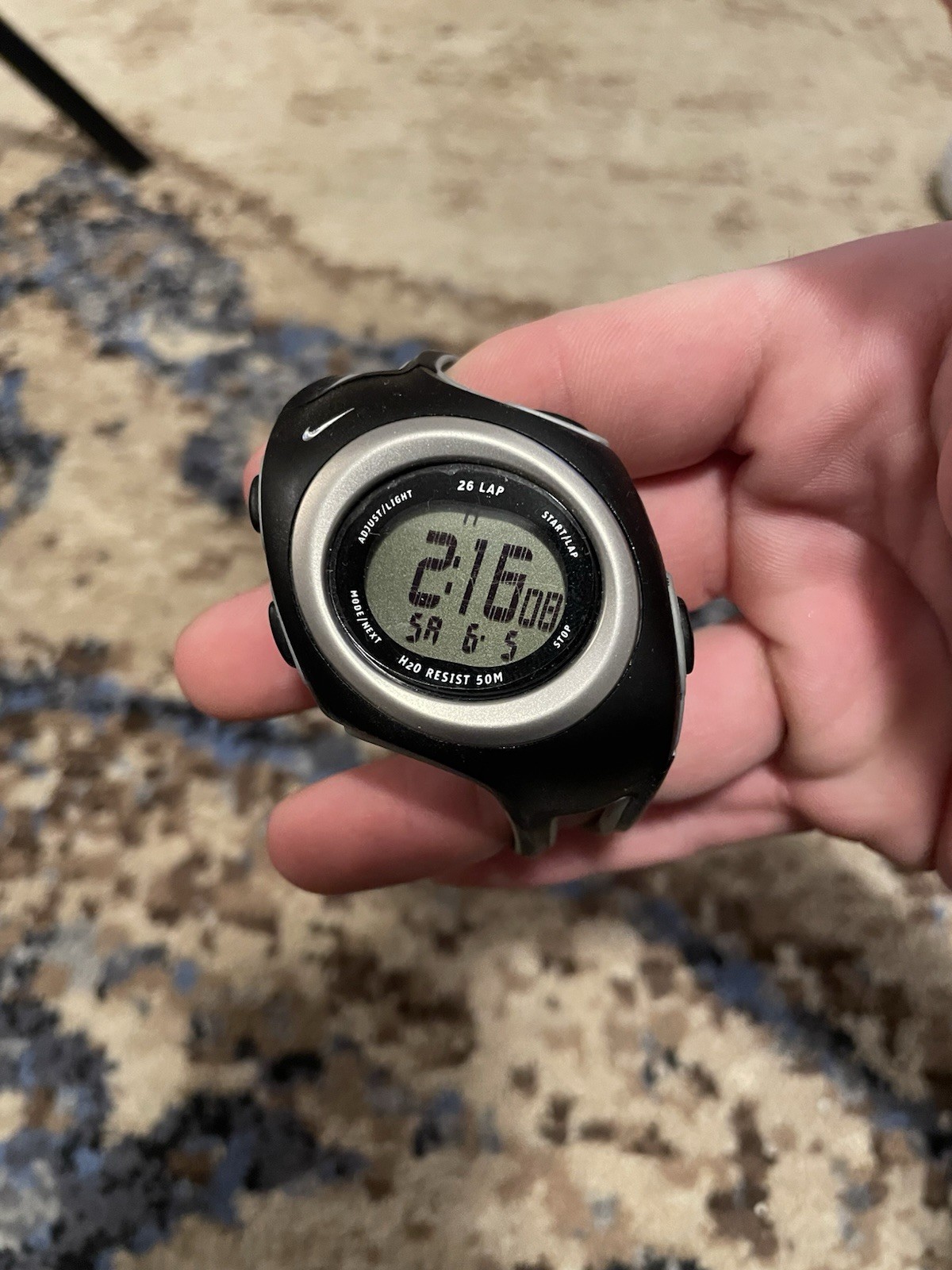 Nike Triad Wrist Watch Black Plastic Rubber Works New Battery Adult OSFM Vintage