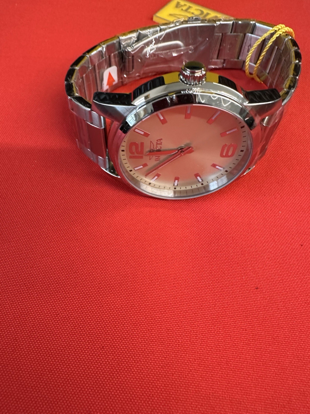 Invicta Watch, Stainless Case And Bracelet, Sand Colored Dial, Quartz, New