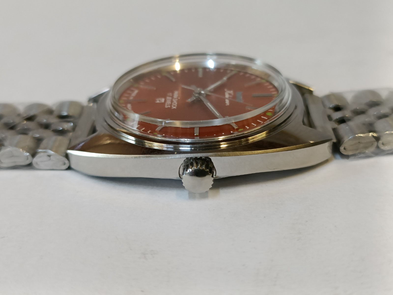REFURBISHED HMT KOHINOOR 17J WINDING ORANGE DIAL 0231 INDIA MEN’S WORKING