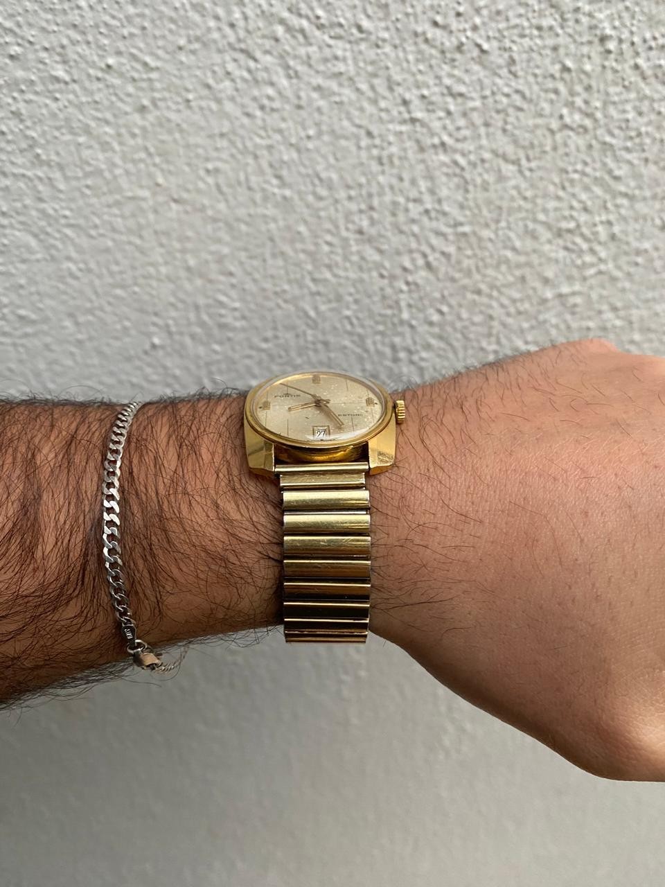 1970s Men’s Fortis Estoril Automatic Swiss Made 21 Jewel Gold Plated 37 mm Watch