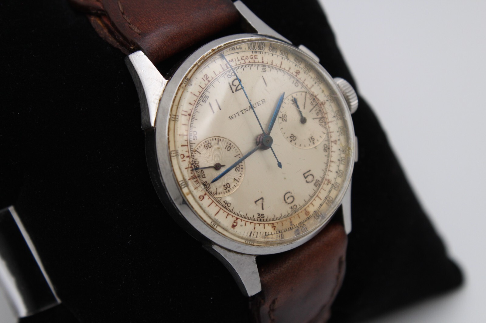 Longines Wittnauer 32mm Pilot’s Chronograph 2 Register Vintage 1940s WWII Era