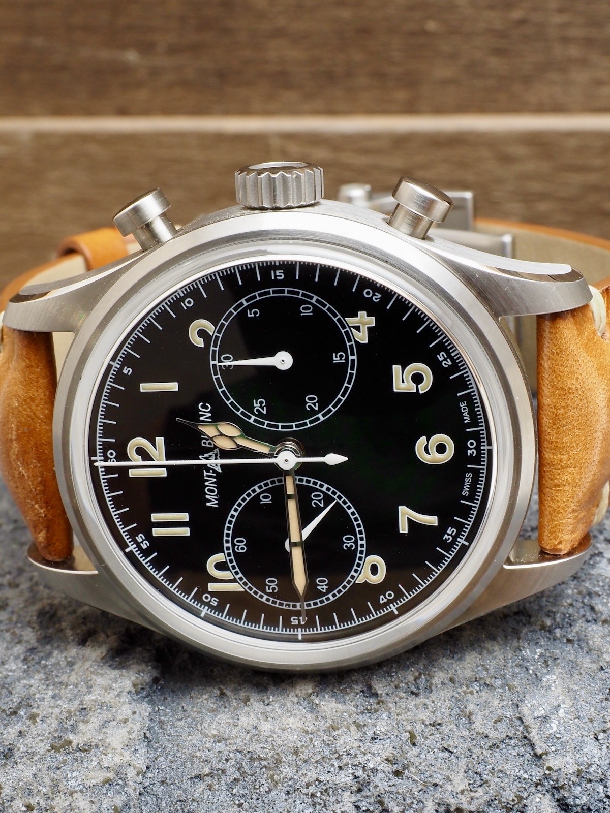 Montblanc 1858 Automatic Chronograph 100% NOS 117836 Box & Papers! W/Stickers!