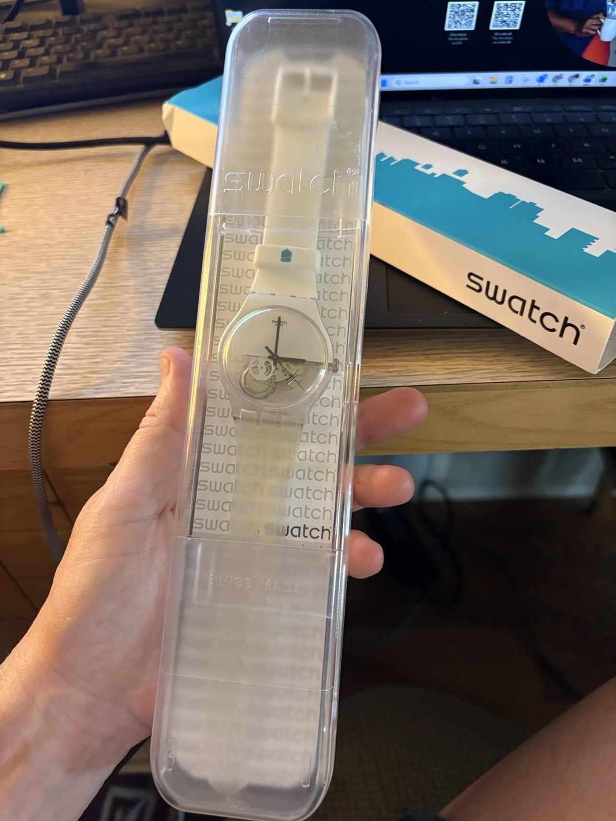 Swatch Underwater Watch Suow107c The Water Tower Project White Needs Battery