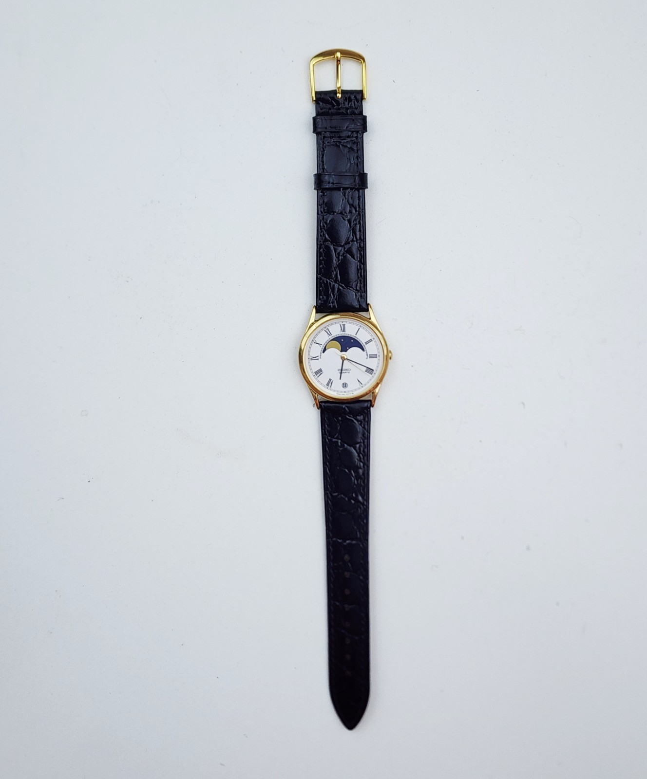 Men’s Vintage 1987 MOONPHASE Watch SEIKO 7434-7000. Midsize. In BOX