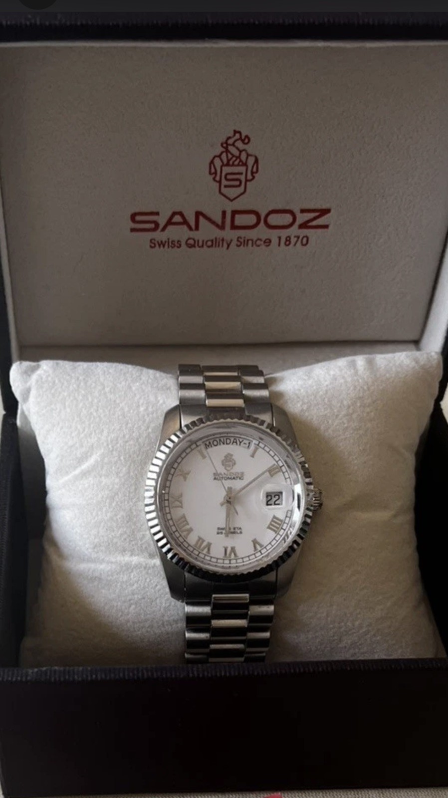 SANDOZ day/date President automatic ETA 2834-2 25Jewels swiss made 1990s