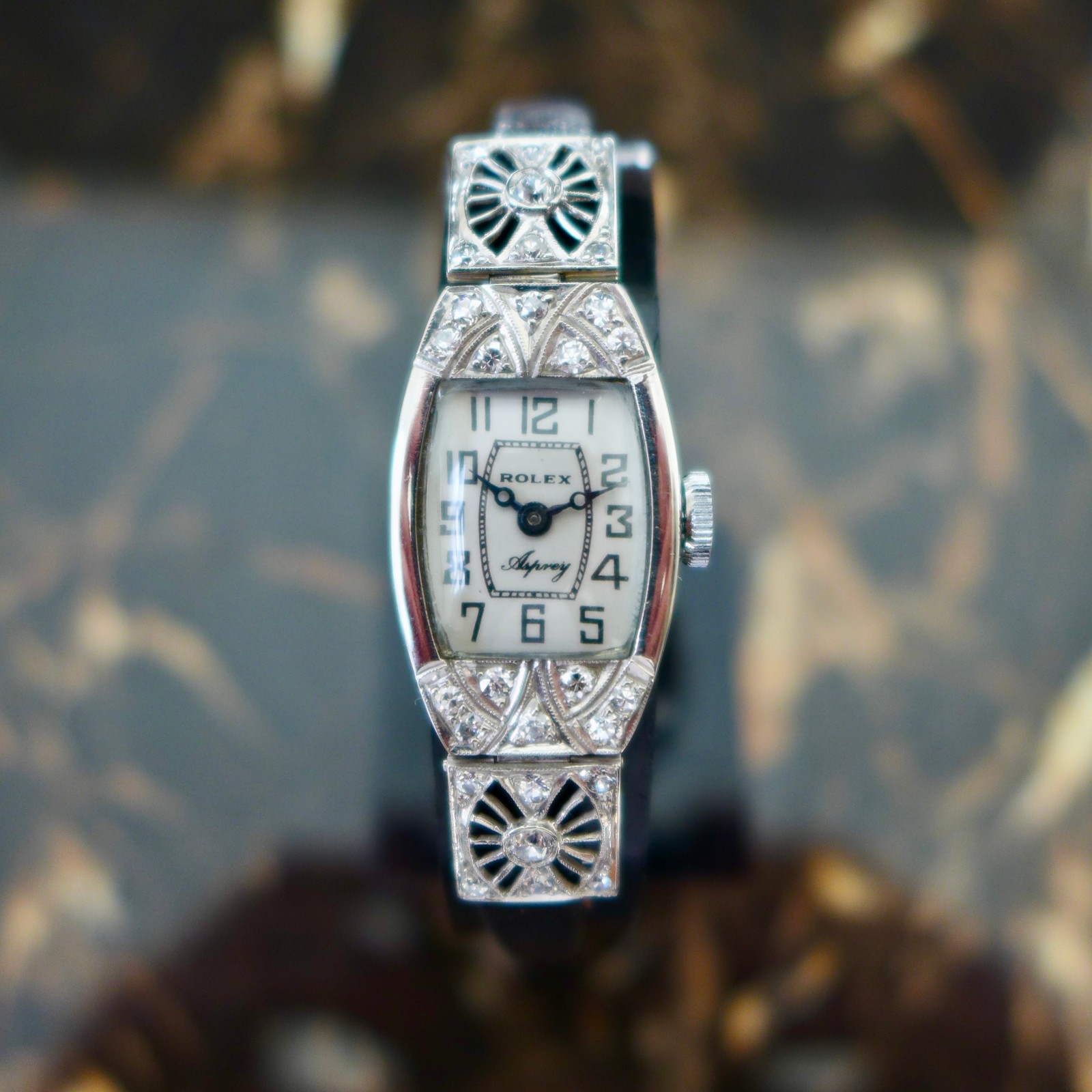 A BEAUTIFUL LADIES ROLEX ASPREY ANTIQUE 1920s ART-DECO WATCH 18k GOLD & DIAMONDS