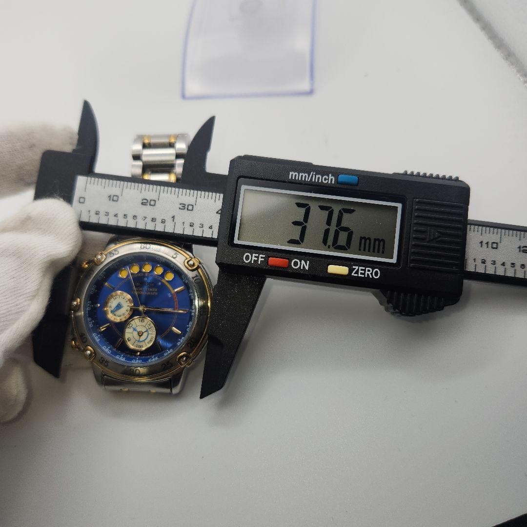Seiko Yacht Timer Chronograph 6M37-6000 Blue Quartz Watch Japan 073639