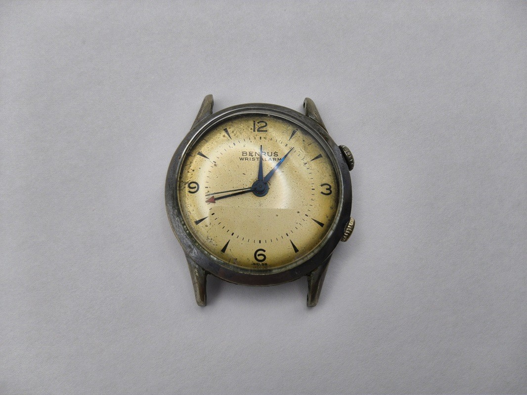Vintage Benrus Wrist Alarm Stainless Steel Case Hand Wind Mechanic Wristwatch