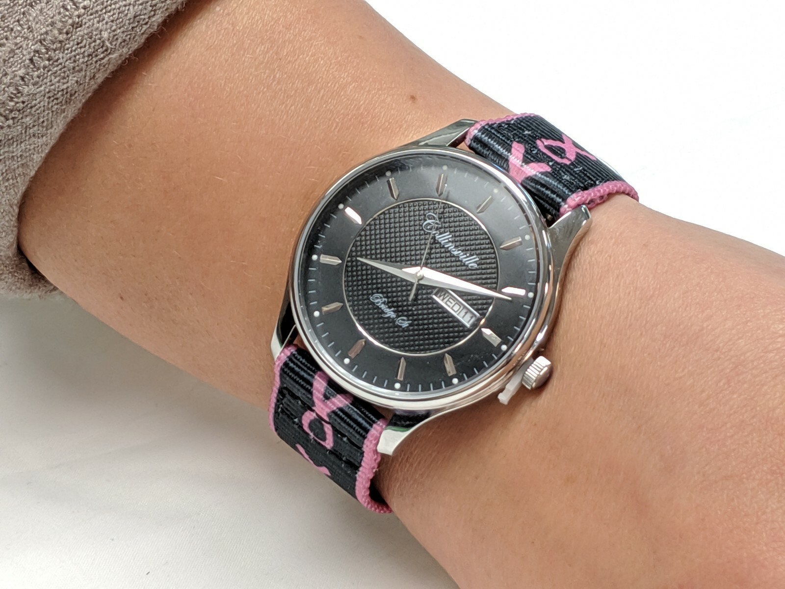 Pink Ribbon Breast Cancer Awareness Watch Strap 20mm Easy To Snap In!